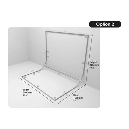 EasiFrame Curved Portable Cyclorama System V2 - Standard Frame (2.5m x 2.145m)