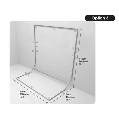 EasiFrame Curved Portable Cyclorama System V2 - Standard Frame (2.5m x 2.145m)