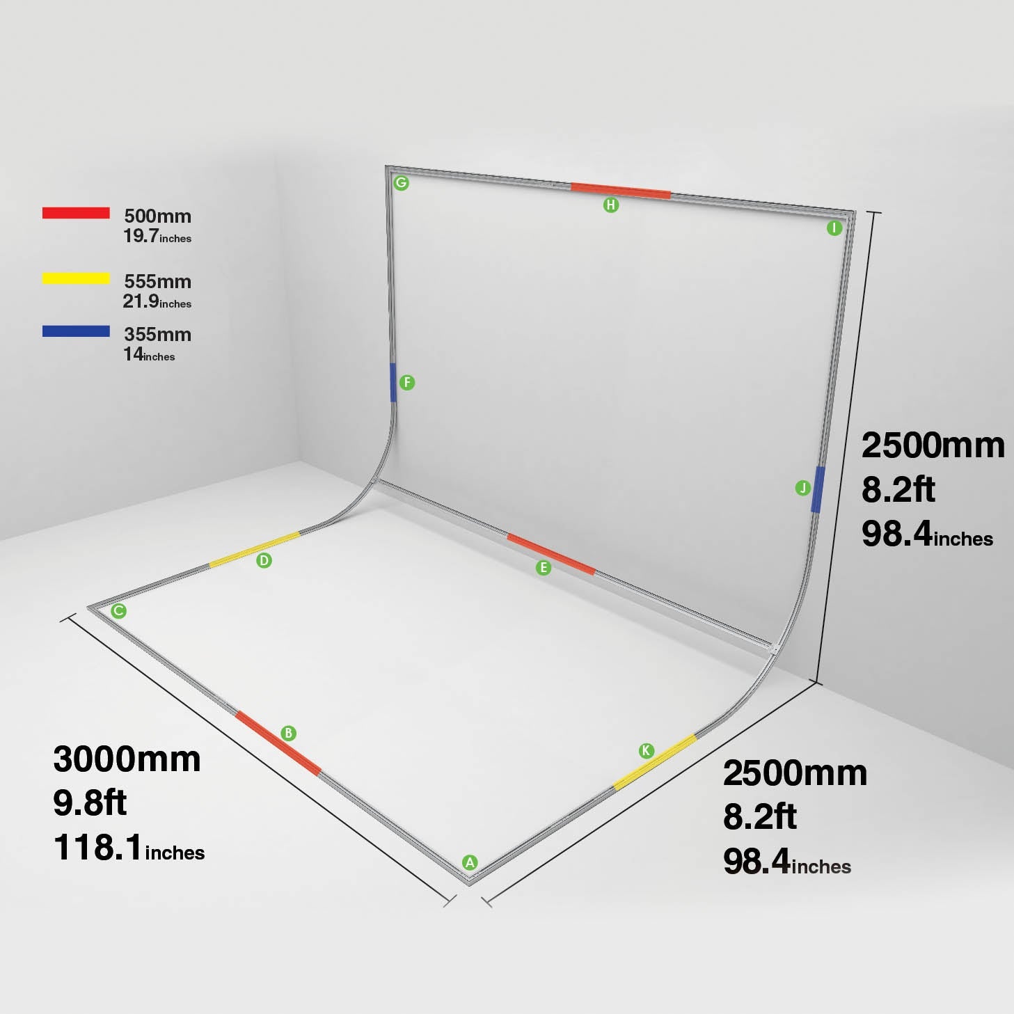 Easiframe Cyclorama Fabric Curved Frame Skin (White)