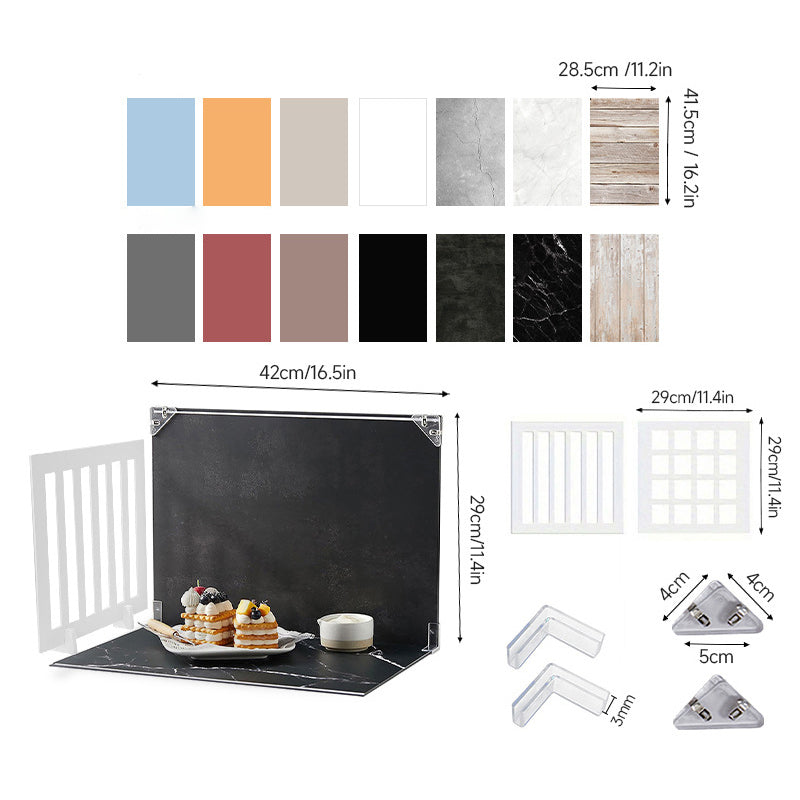 PiXAPRO 42x29cm Simple Table-Top Photography Backdrop Set N2