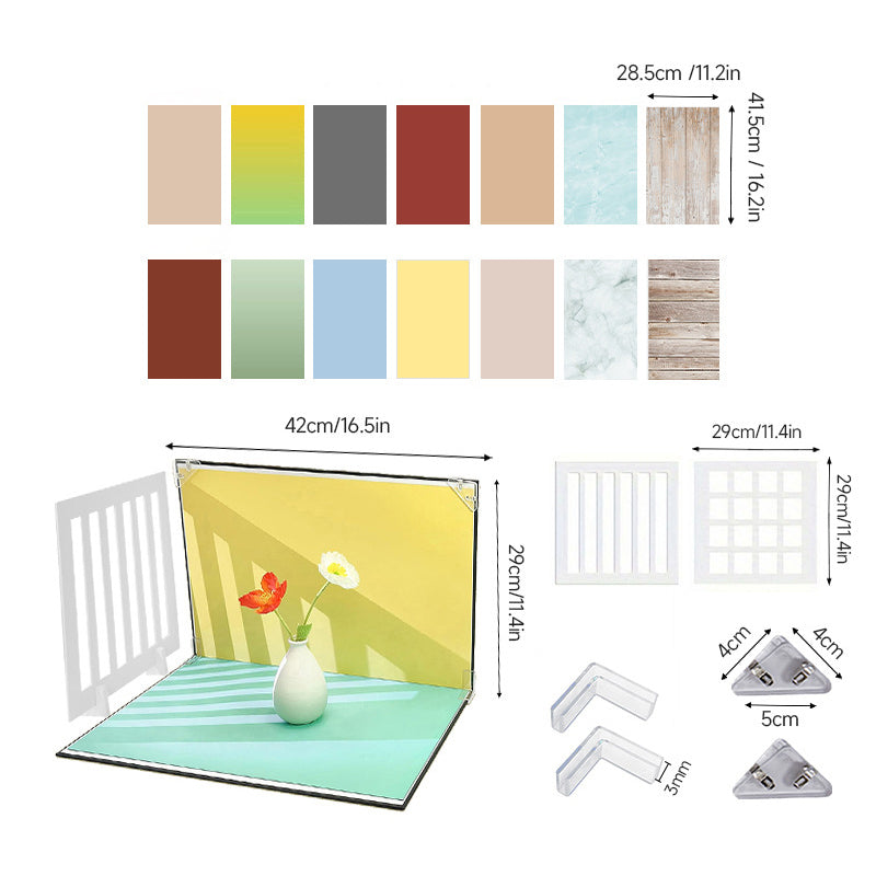 PiXAPRO 42x29cm Simple Table-Top Photography Backdrop Set N4