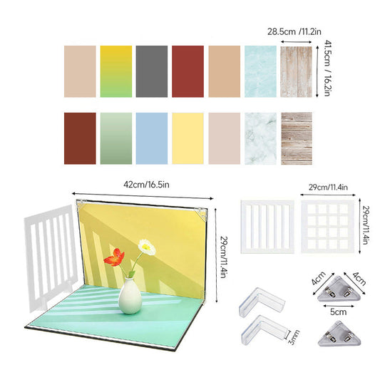 PiXAPRO 42x29cm Simple Table-Top Photography Backdrop Set N4