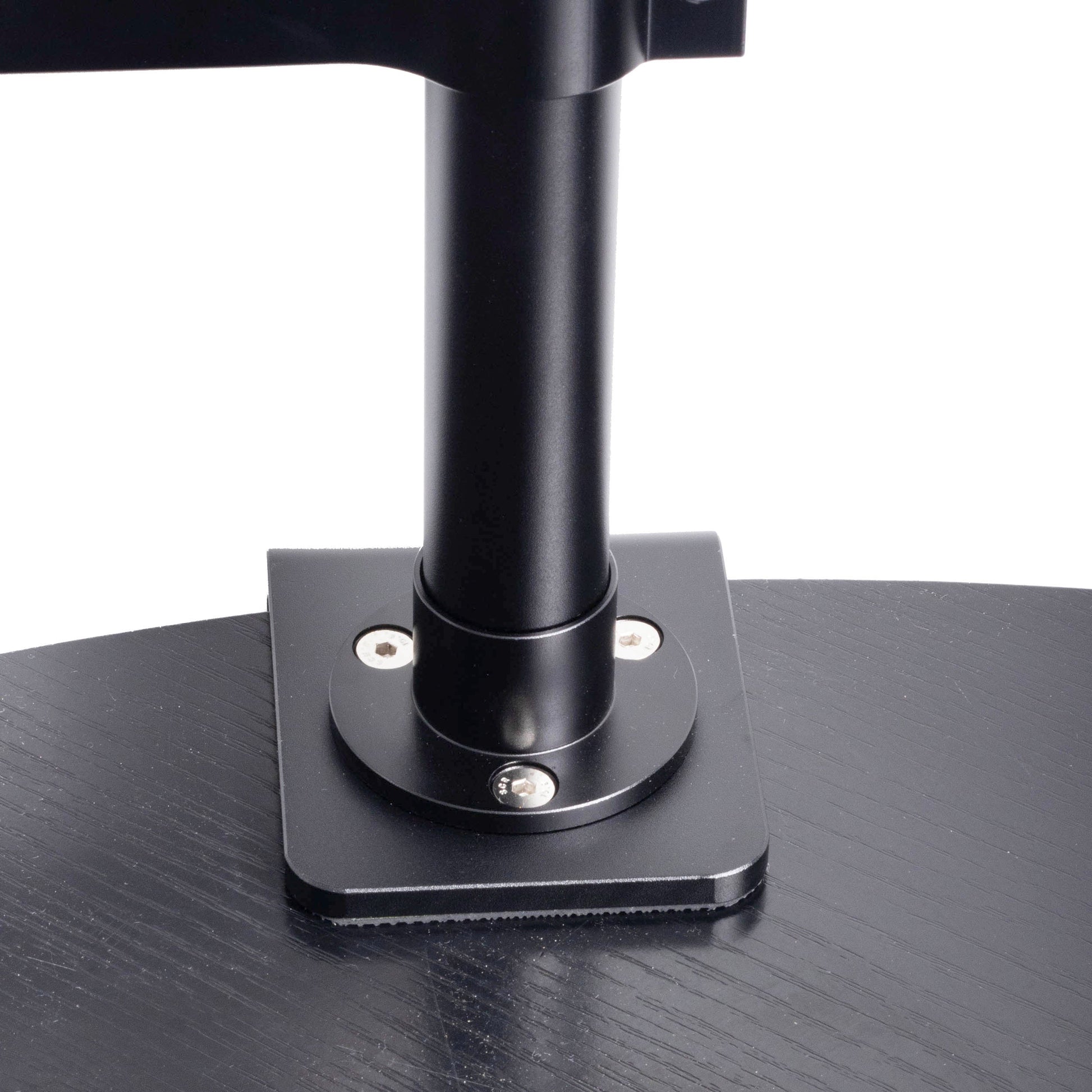 PiXAPRO Tabletop Gear Tree Clamp Sand close up of desk clamp mounted to a table