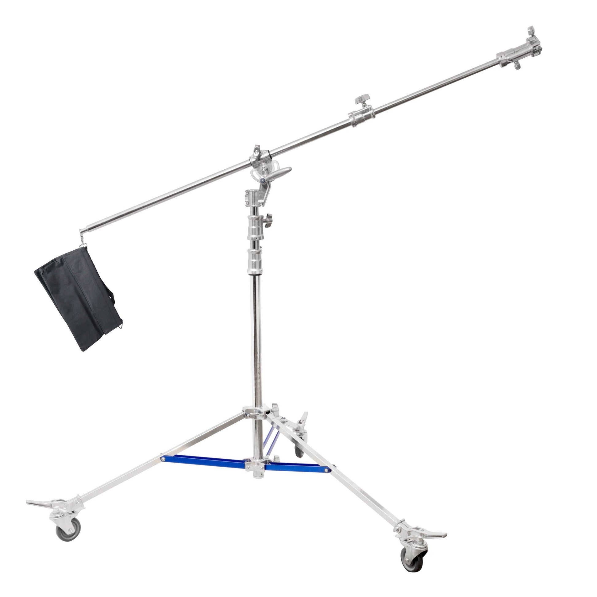 PiXAPRO 532cm Heavy-Duty Stainless-Steel Wheeled Junior Combo Boom Light Stand Extended