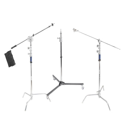 PixaPro Advanced Stainless Steel Photo Studio Light Stand Bundle