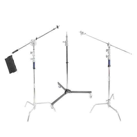 PixaPro Advanced Stainless Steel Photo Studio Light Stand Bundle