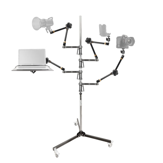 All-In-One Overhead Complete Camera Lighting Audio Live-Streaming Stand Kit