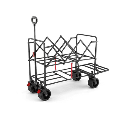 PiXAPRO Foldable Trolley Cart frame with four wheels, a top handle, and a front cargo rack, shown on a clean white background.