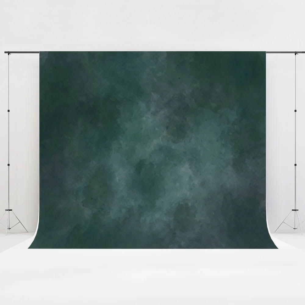 Green textured backdrop with stand on a white background