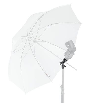 PiXAPRO Tilt Umbrella Bracket with Umbrella and Speedlite mounted to it
