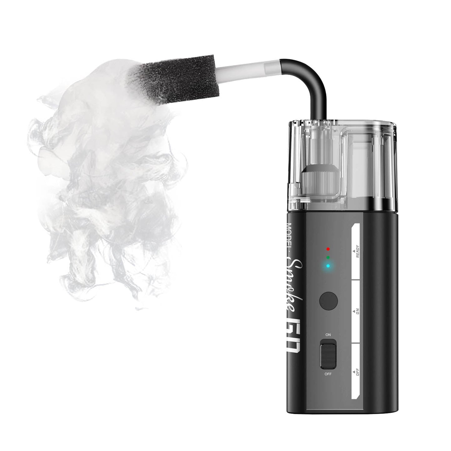 LensGo Smoke Go Compact Portable Fog Machine with smoke coming out of it