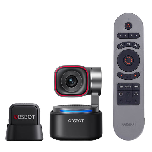 OBSBOT Tiny 3 AI-Powered 4K PTZ Webcam with Microphone