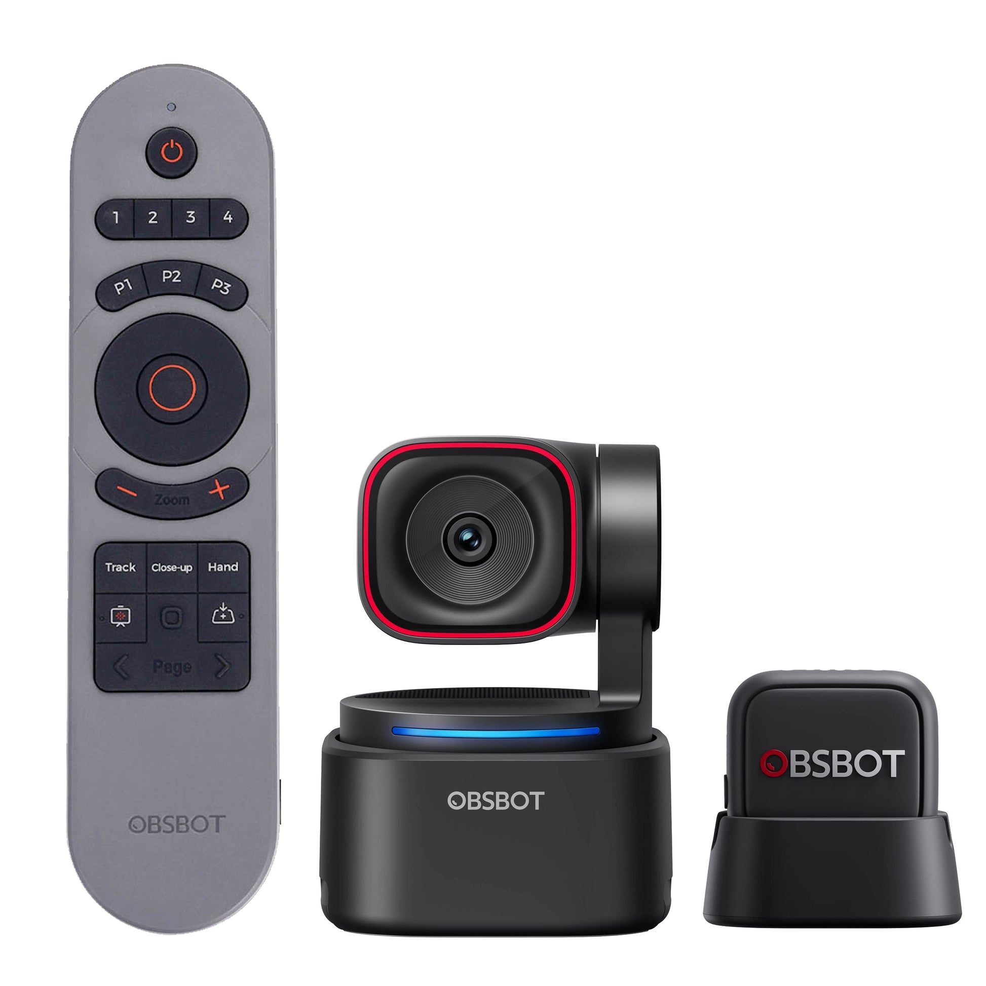 OBSBOT Tiny 3 Lite 4K AI PTZ Webcam with Smart Remote & VOX SE Mic Combo