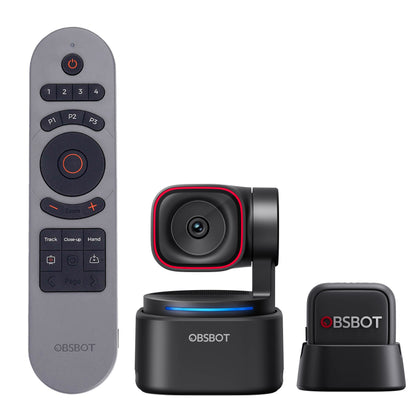 OBSBOT Tiny 3 Lite 4K AI PTZ Webcam with Smart Remote & VOX SE Mic Combo