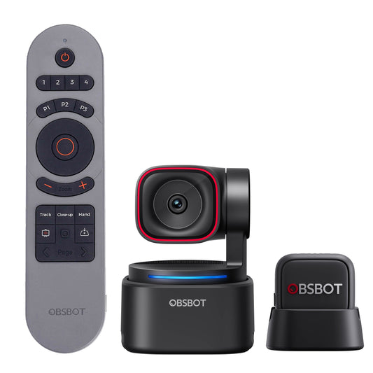 OBSBOT Tiny 3 Lite 4K AI PTZ Webcam with Smart Remote & VOX SE Mic Combo
