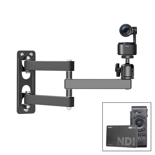OBSBOT Tail 2 AI-Powered 4K PTZR Camera Wall-Mounted Kit 