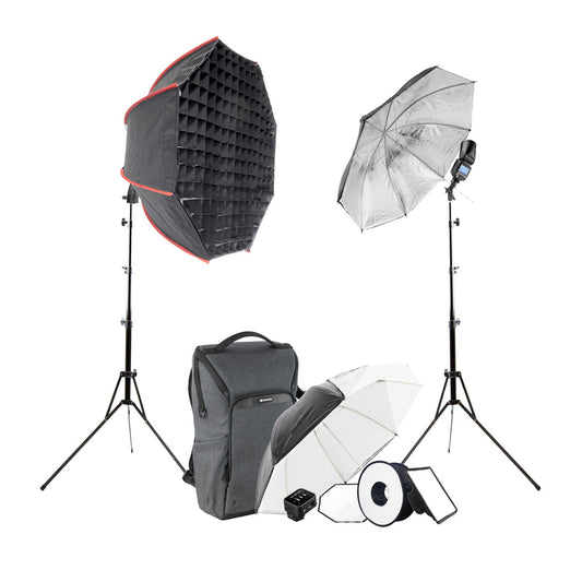 Godox V1 Student Speedlite Lighting Kit with Dual Flash & Modifiers