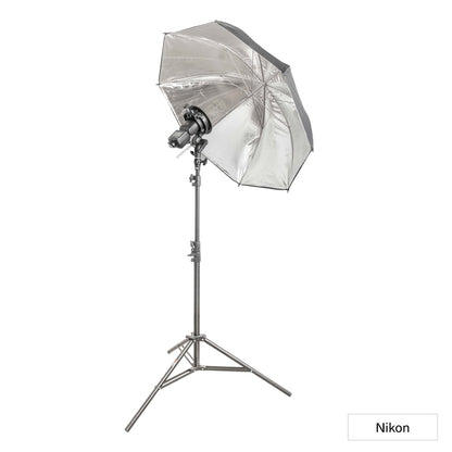 GIO1 Portable Flash Speedlite Umbrella (Black/Silver) Lighting Kit for Nikon
