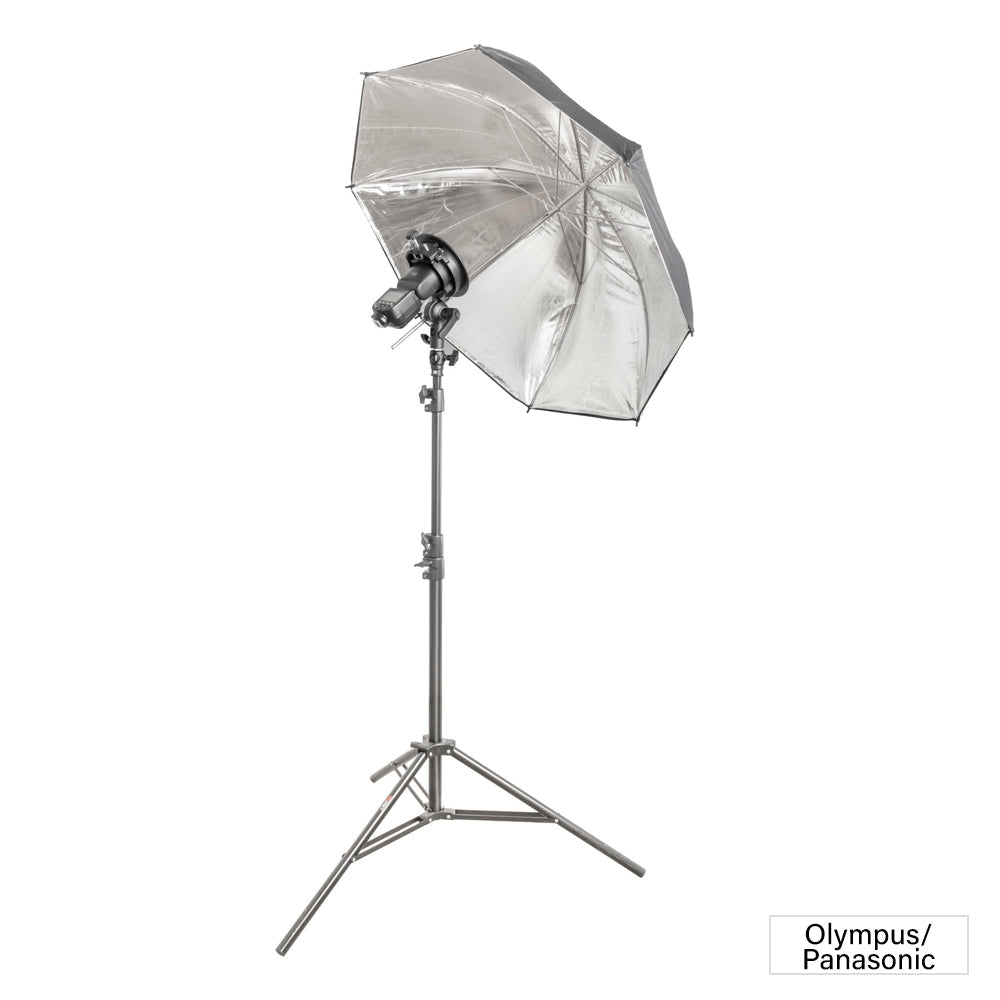 GIO1 Portable Flash Speedlite Umbrella (Black/Silver) Lighting Kit for Olympus and Panasonic