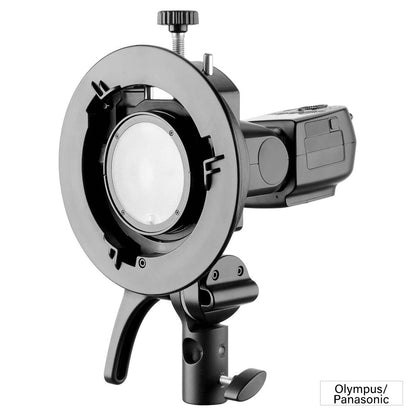 New and improved PIXAPRO SMART Speedlite Adapter Bracket (Godox S2 Bracket) For Panasonic 