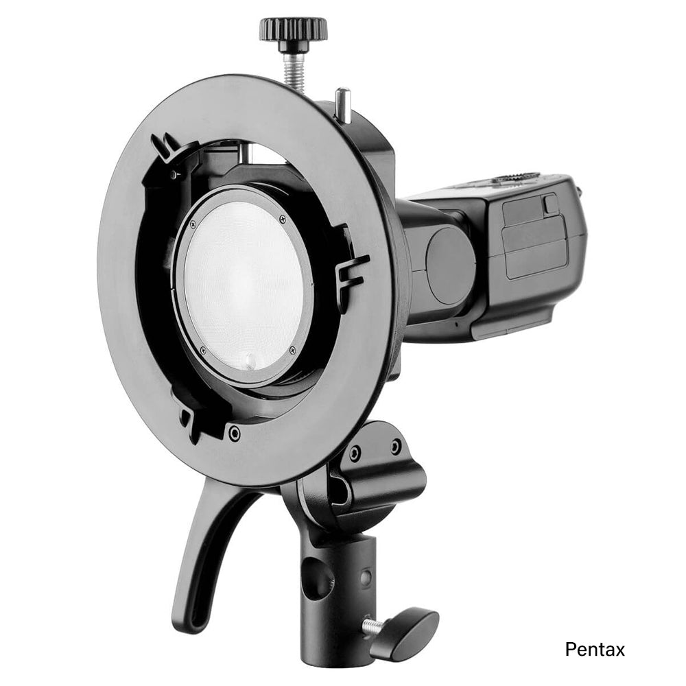 New and improved PIXAPRO SMART Speedlite Adapter Bracket (Godox S2 Bracket) For Pentax 