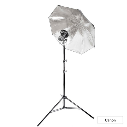 V860III Single Flash Lighting Kit with 40" Silver Bounce Umbrella & Stand