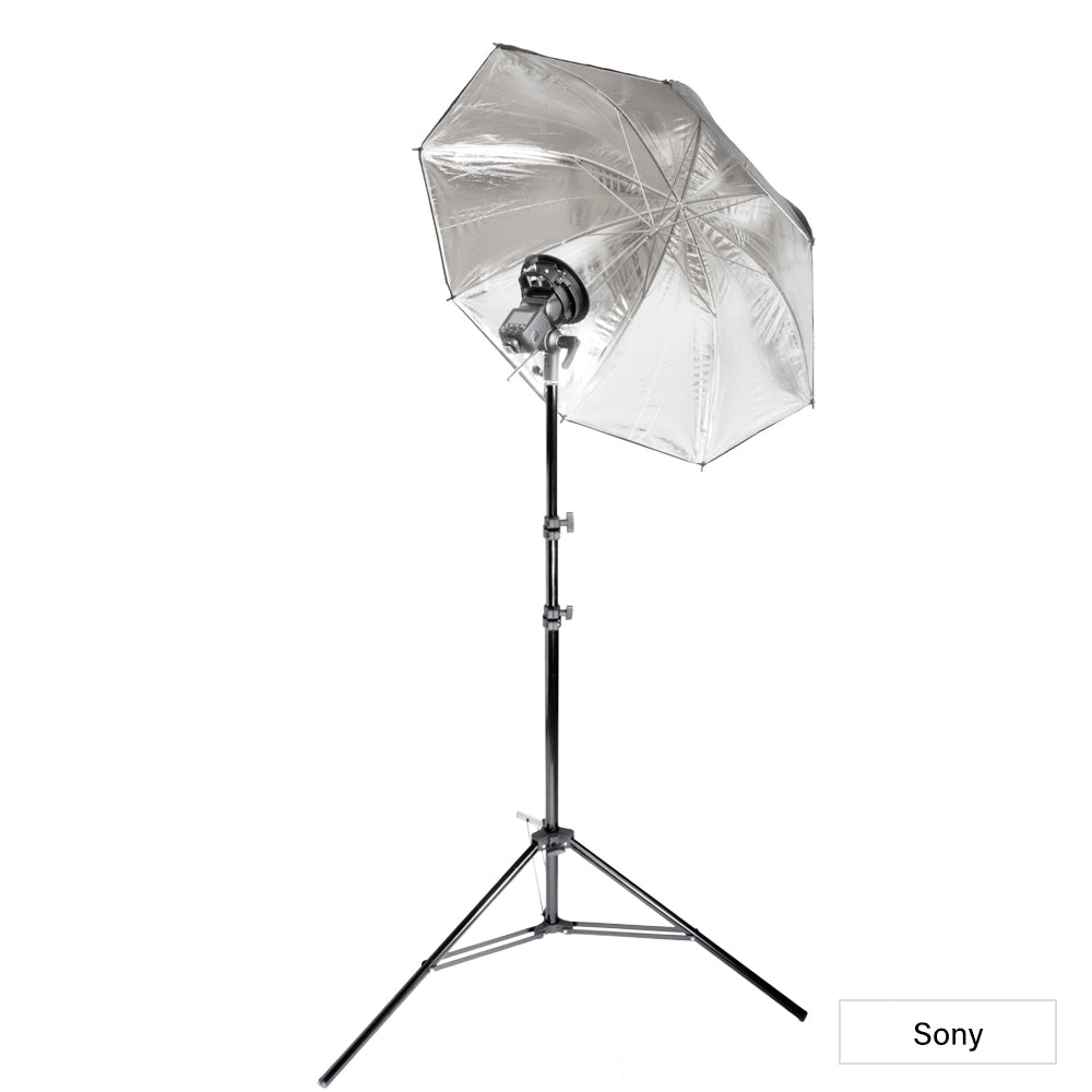 V860III Single Flash Lighting Kit with 40" Silver Bounce Umbrella & Stand