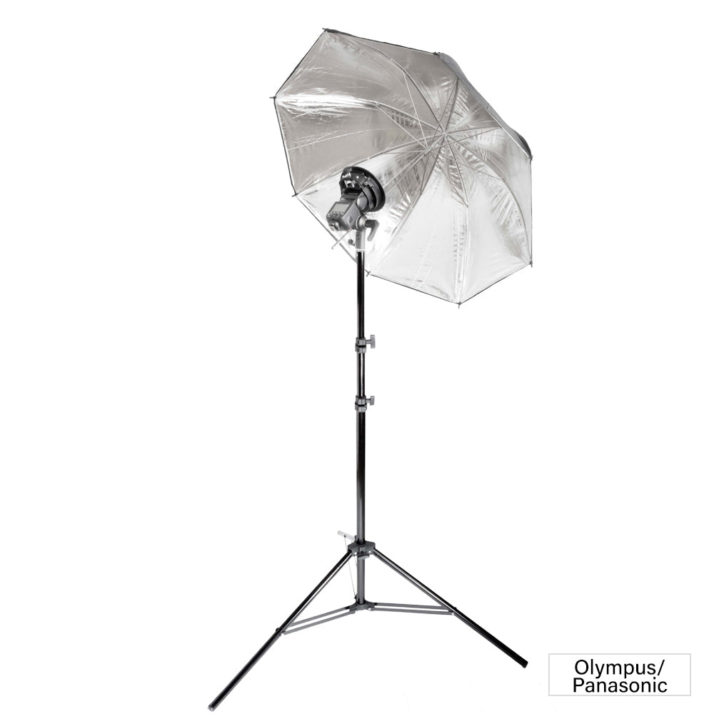 V860III Single Flash Lighting Kit with 40" Silver Bounce Umbrella & Stand
