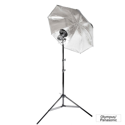 V860III Single Flash Lighting Kit with 40" Silver Bounce Umbrella & Stand