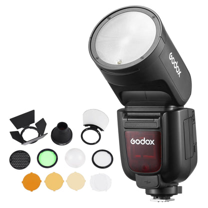 Godox V1Pro On-Camera Speedlite Flash with AK-R1 Accessory Kit for Nikon