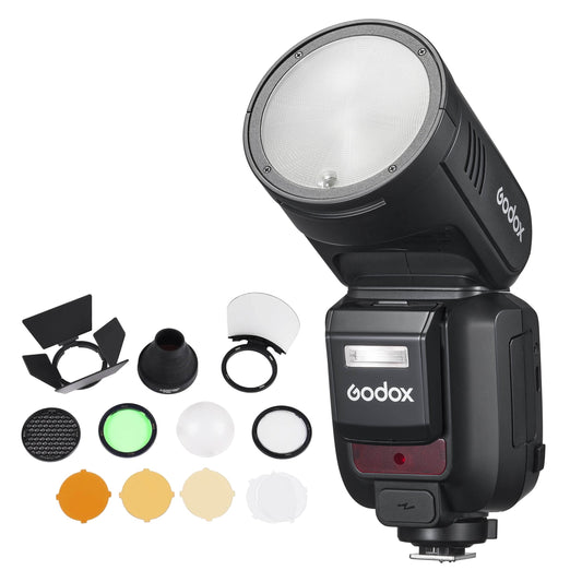 Godox V100 High-Power On-Camera Flash Speedlite with AK-R1 Accessory Kit