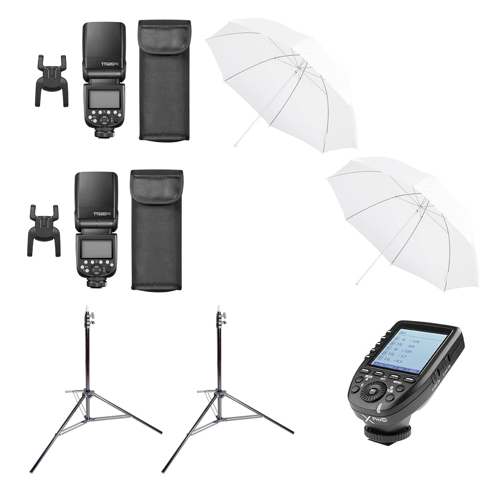 TT685II Off-Camera Student/Beginner Complete Portable Studio Kit Box Content