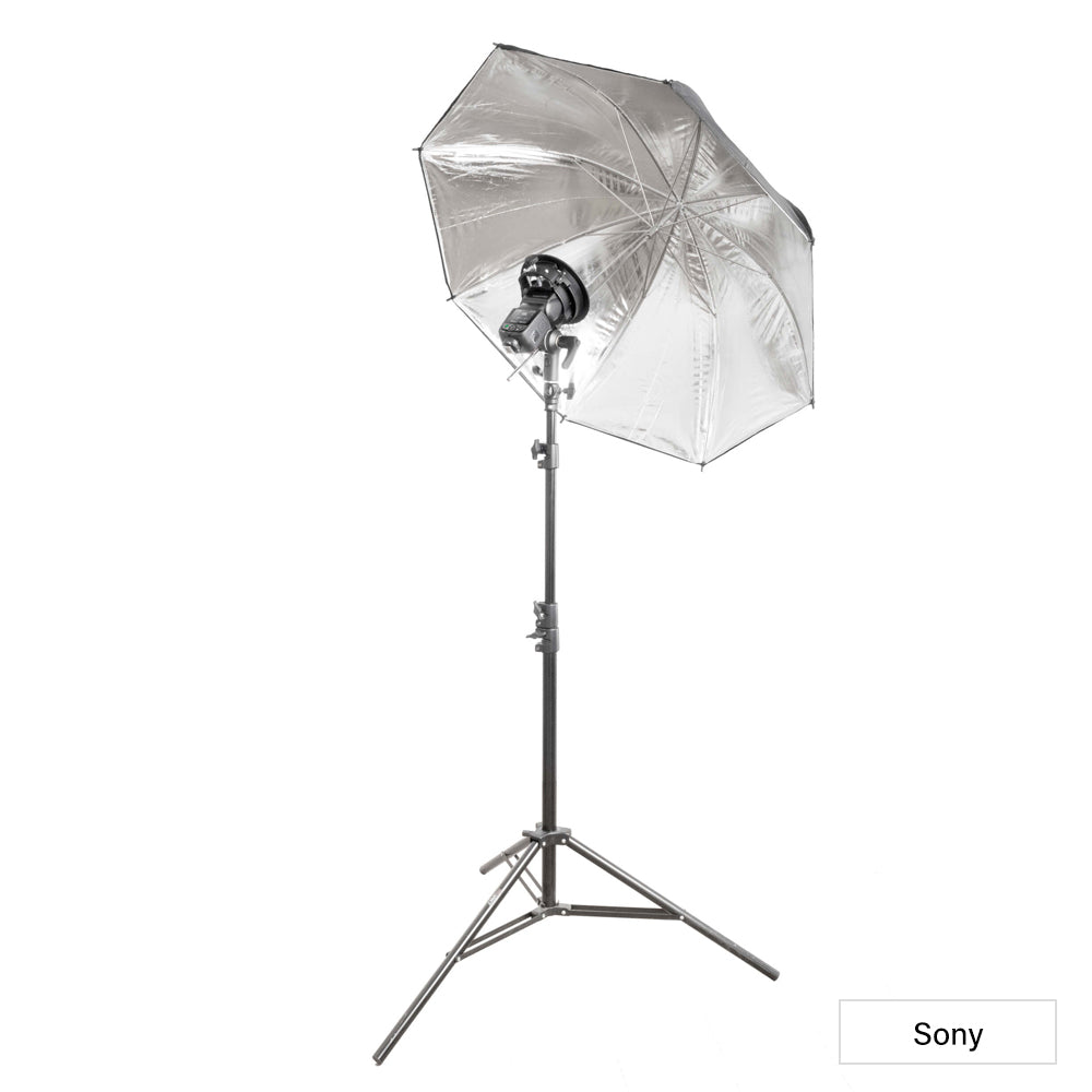 Godox V480 Speedlite Single Flash Photography Lighting Kit with Black/Silver Umbrella Sony