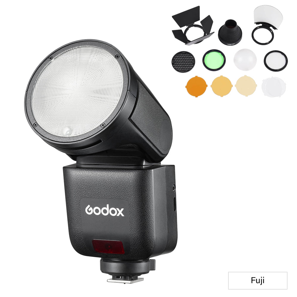 GODOX V1mid Camera Flash with AK-R1 Accessory Kit Fuji