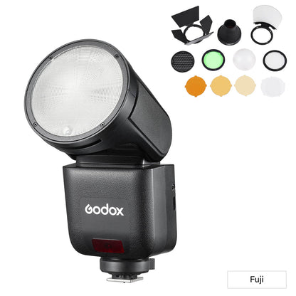 GODOX V1mid Camera Flash with AK-R1 Accessory Kit Fuji