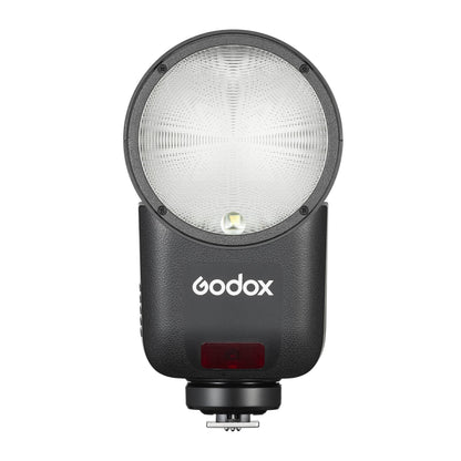 Godox V1 mid (v1mid) Mini Compact Round-Head TTL Speedlite With Touch-Screen Interface Front Facing