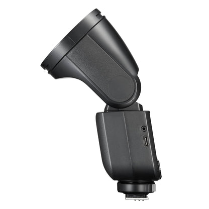 Godox V1 mid (v1mid) Mini Compact Round-Head TTL Speedlite With Touch-Screen Interface Side View