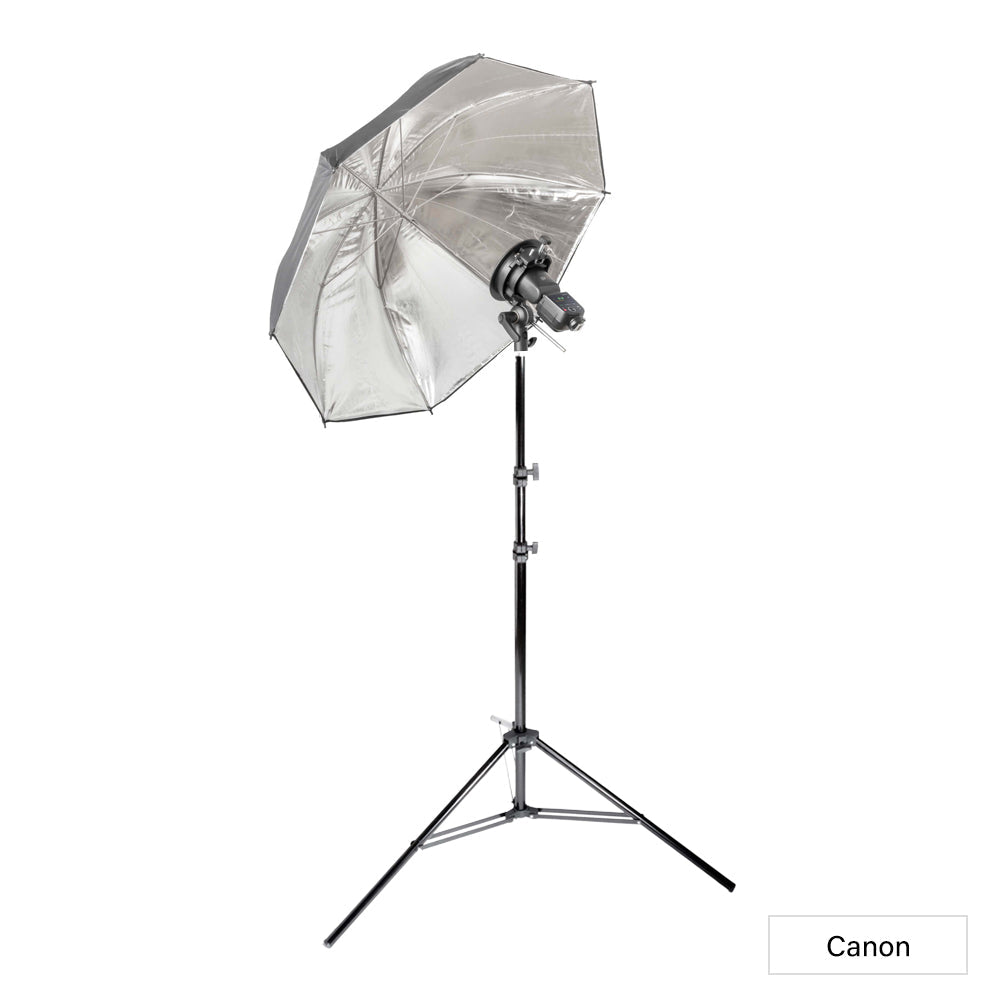 V1Mid Single Flash Silver Bounce Umbrella Lighting Kit