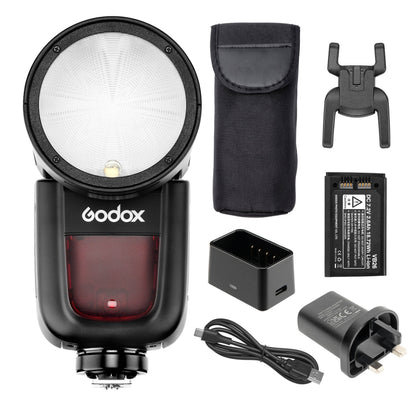 Godox V1 TTL Round Head Flash Light with Metal Hot-Shoe