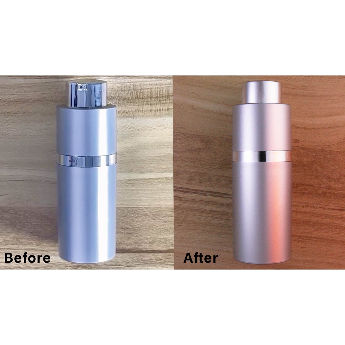 Two photos of a product taken using the PiXAPRO Diffusion Light cone - Before and After