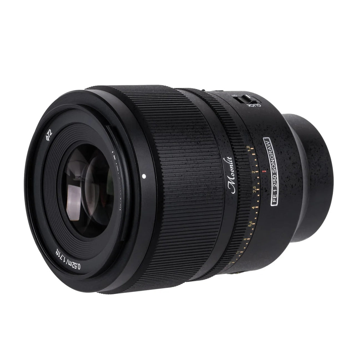 SongRaw AF 50mm F1.2 FE Moonlit Lens  on a white background