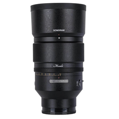 SongRaw AF 50mm F1.2 FE Moonlit Lens   with Lens Hood on a white background