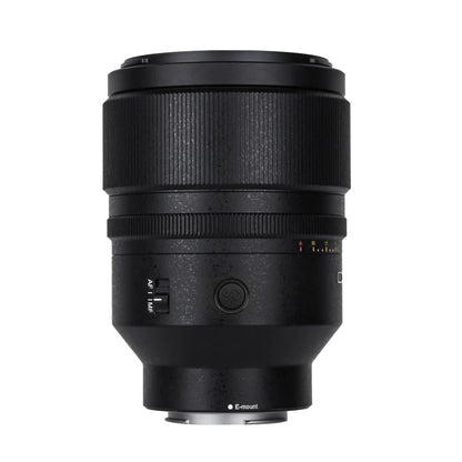 SongRaw AF 50mm F1.2 FE Moonlit Lens  standing Vertically on a white background