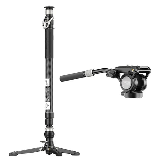 YC Onion Pineta 2.0 Professional Carbon Fibre Camera Monopod with FH60S Fluid Head