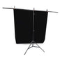 2m T Bar Background Stand & 100x200cm Matte PVC Background (Black)