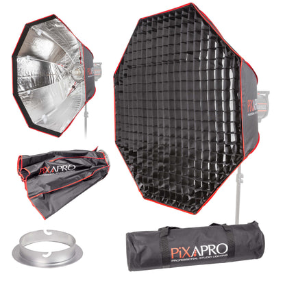 2-In-1 90cm Fast Installation Octagonal Umbrella Softbox with Grid For Elinchrom / Interfit EX & EXD 