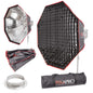 2-In-1 90cm Fast Installation Octagonal Umbrella Softbox with Grid For Multiblitz V-Type