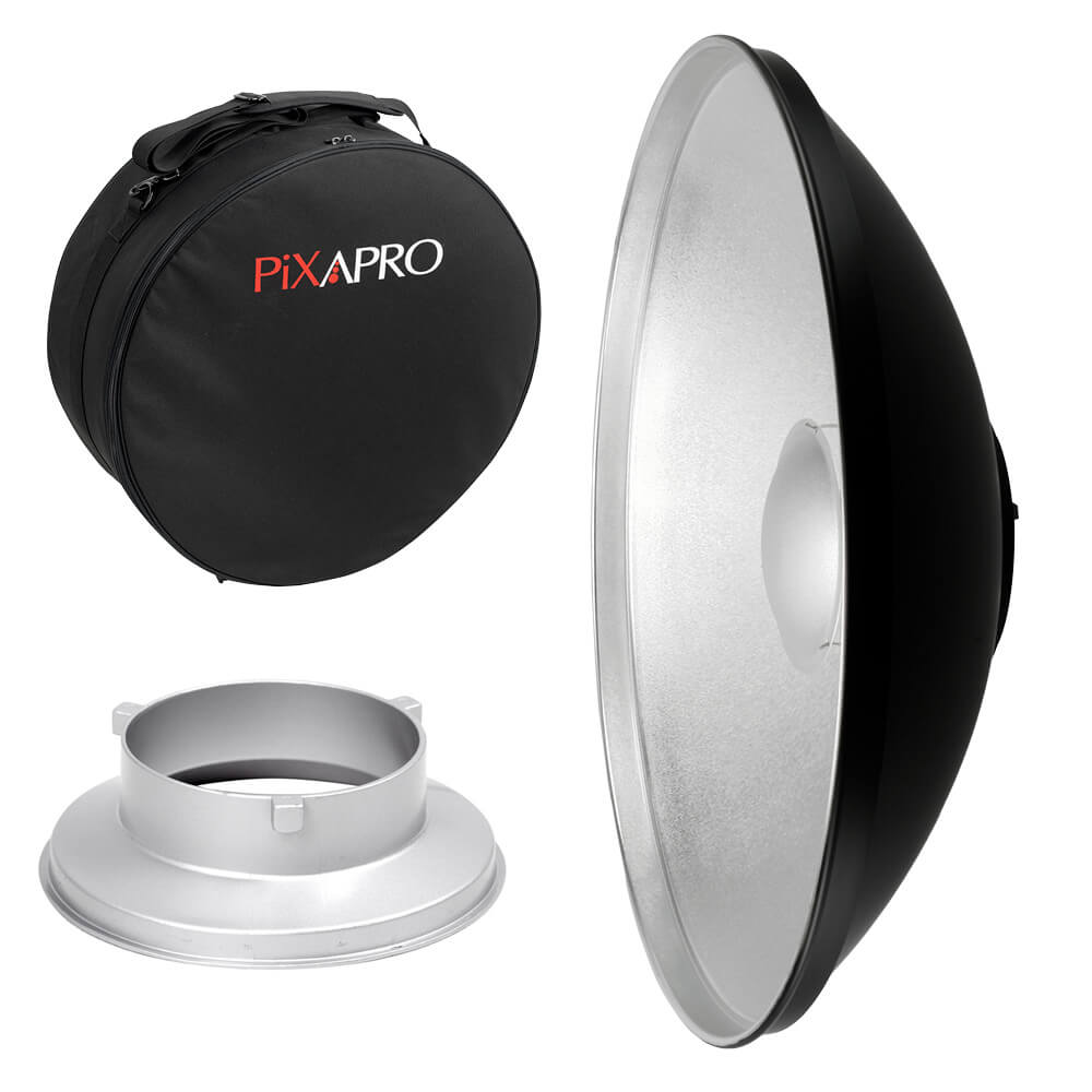 42cm (16.5") Silver Beauty Dish with Padded Carry Case For Bowens 