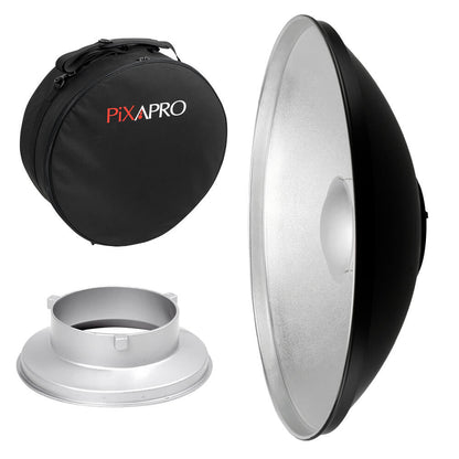 42cm (16.5") Silver Beauty Dish with Padded Carry Case For Bowens 