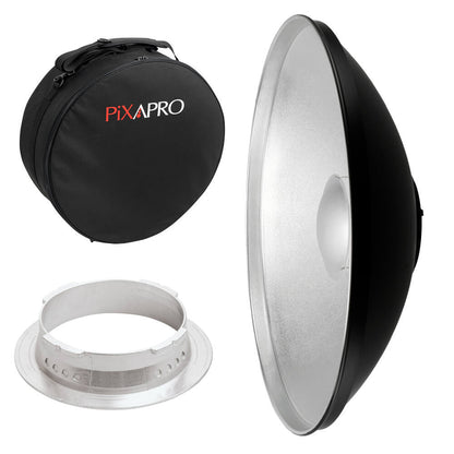 42cm (16.5") Silver Beauty Dish with Padded Carry Case For Multiblitz V-Type
